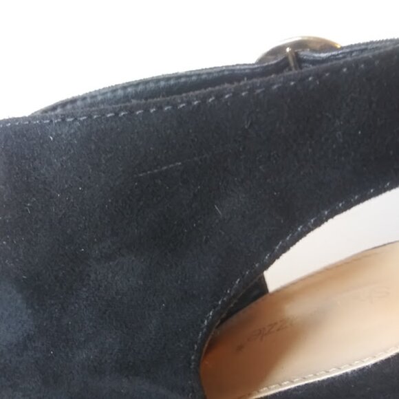 Shoe Dazzle Lucinda women's size 9.5 Black faux suede, open toe high heel shoes - Picture 15 of 16